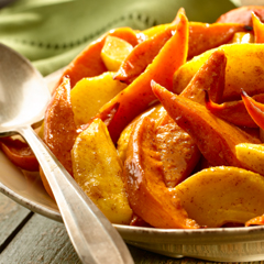 spiced roasted sweet potatoes