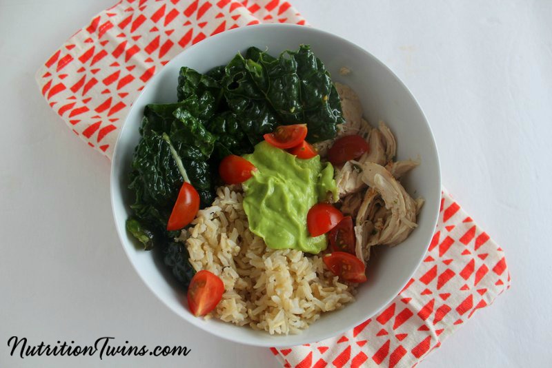 Kale Chicken Burrito Bowl from The Nutrition Twins