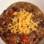 Chili with shredded cheese